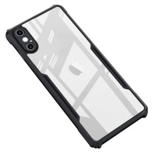 KingsKart Transparent Eagle Back Cover for iPhone X | Shockproof Bumper | 360° Protection TPU+PC | Non-Yellowing Acrylic Case with Camera Protection (Black)