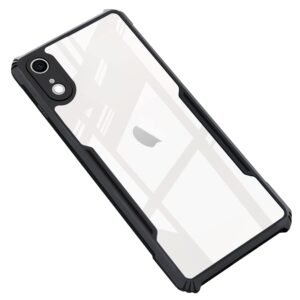 KingsKart Transparent Eagle Back Cover for iPhone XR | Shockproof Bumper | 360° Protection TPU+PC | Non-Yellowing Acrylic Case with Camera Protection (Black)