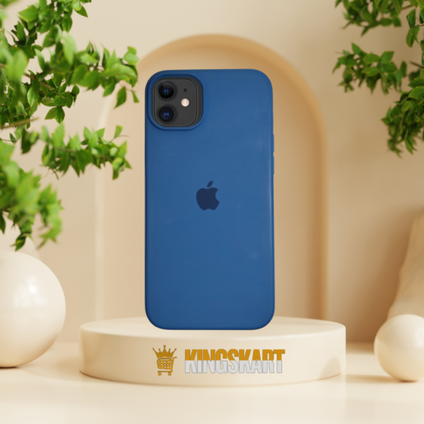 Kingskart Premium Blue Silicone Case for iPhone 12 – Ultimate Blend of Style, Comfort, Superior Protection, and Compatibility for a Seamless Experience