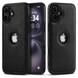 Leather Finish Back Cover for IPhone 16 Plus