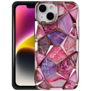 Diamond Look Fancy Case for iPhone 14 (Pink)