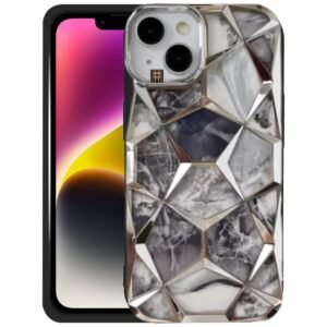 Diamond Look Fancy Case for iPhone 14 (Silver)