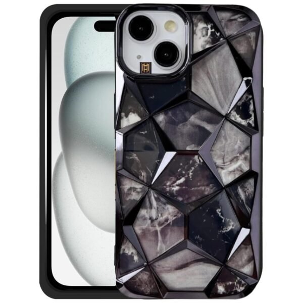 Diamond Look Fancy Case for iPhone 15 (Black)