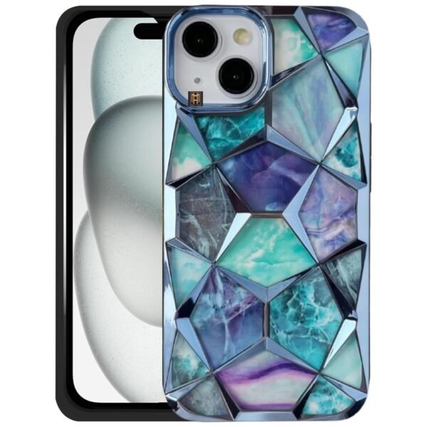 Diamond Look Fancy Case for iPhone 15 (Blue)