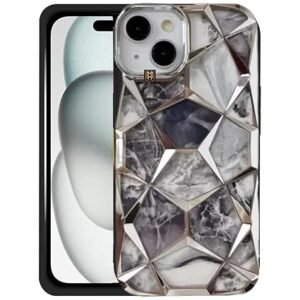 Diamond Look Fancy Case for iPhone 15 (Silver)