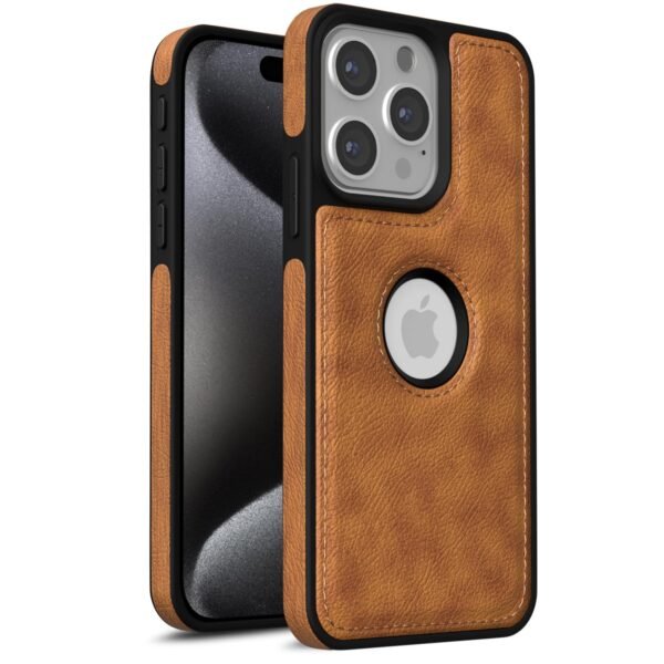 Genuine Leather Finish Back Cover for iPhone 15 Pro Max