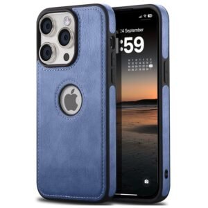 KingsKart Genuine Leather Finish Back Cover for IPhone 14 Pro Max