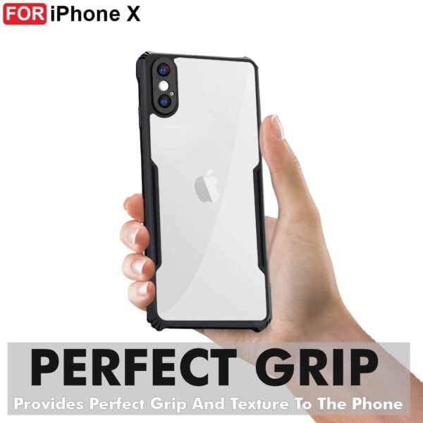 KingsKart Transparent Eagle Back Cover for iPhone X | Shockproof Bumper | 360° Protection TPU+PC | Non-Yellowing Acrylic Case with Camera Protection (Black)