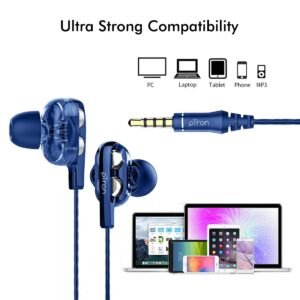 PTron Boom Ultima 4D – Dual Driver Wired Earphones with Deep Bass, In-line Mic, Volume Control & Passive Noise Cancellation.