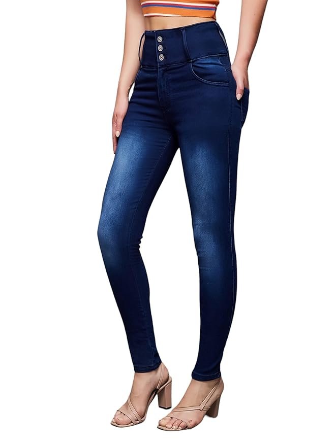 Women’s High-Waist Skinny Fit Jeans – Stretch Denim