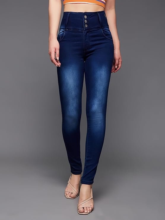 Women’s High-Waist Skinny Fit Jeans – Stretch Denim - Image 2